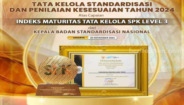 Pemprov Jatim Raih Penghargaan BSN Foto BeritaJatim.com