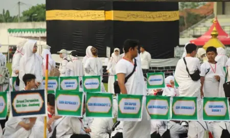 2.500 Pelajar Jombang Ikuti Manasik Haji 1447 H di Stadion Merdeka Foto BeritaJatim.com