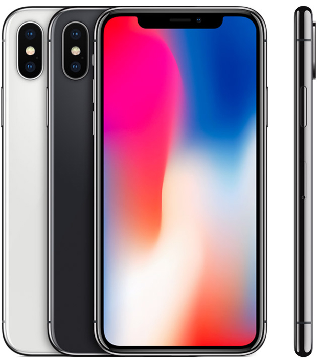 Гърбовете на няколко устройства iPhone, един до друг, във всички налични цветове, а до тях е предната част на едно устройство и страничната част на друго.