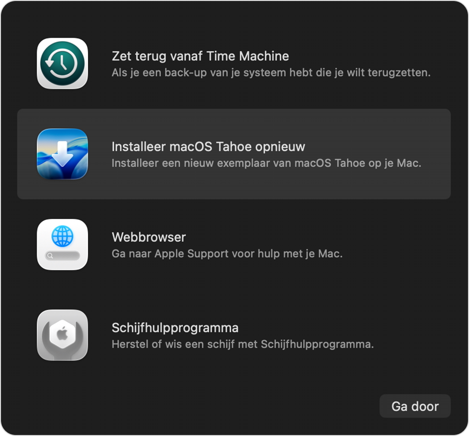 Hulpprogramma's in macOS-herstel