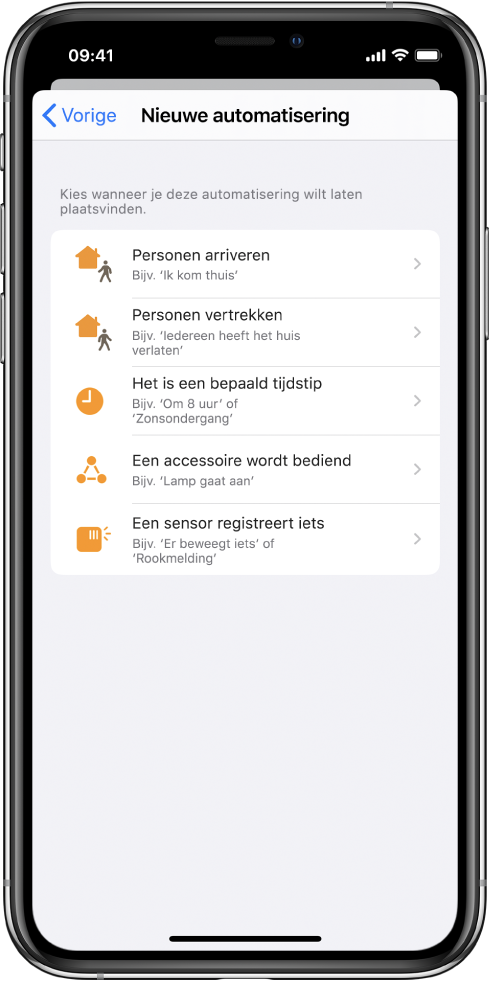 Woningautomatisering in de Opdrachten-app.