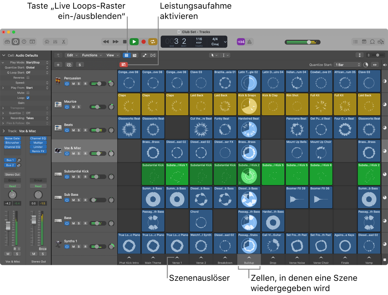 Abbildung. Live Loops-Raster.