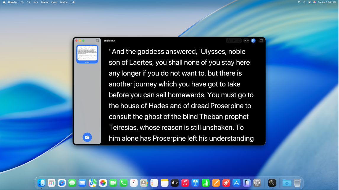 O app Lupa mostrando um trecho de um livro exibido em um tamanho maior.