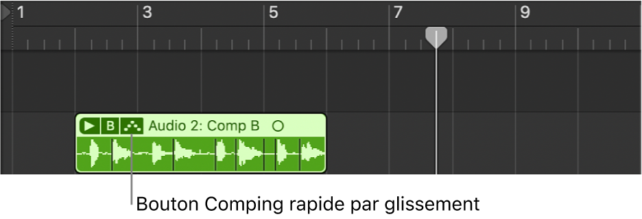 Figure. Bouton Comping rapide par glissement.