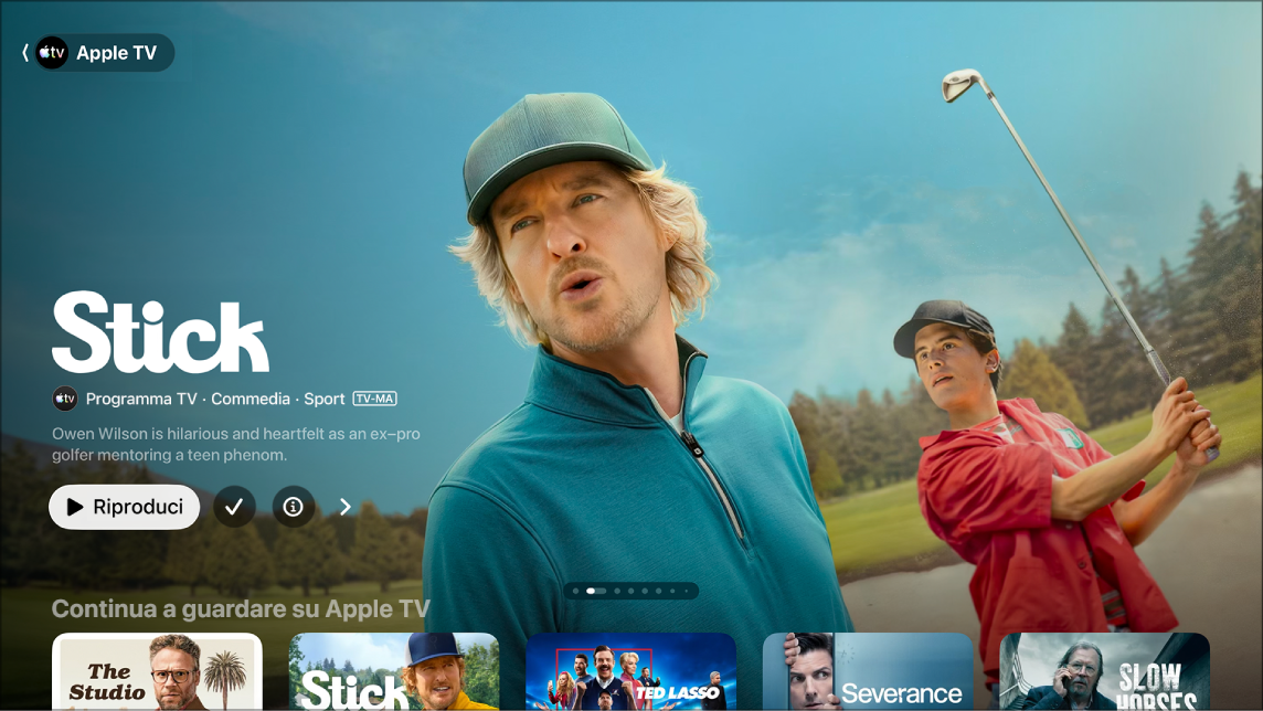 La schermata Apple TV