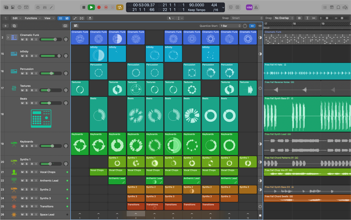 Ein Logic Pro-Fenster.