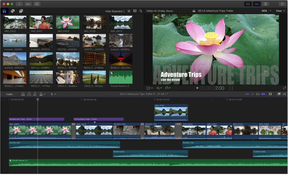 Ein Final Cut Pro-Fenster.