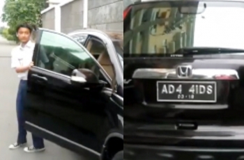 Reaksi Siswa SMP yang Mengendarai Mobil Berpelat Nomor Aneh