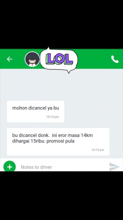 Kelakuan sopir ojol. (Twitter/@fikey_)