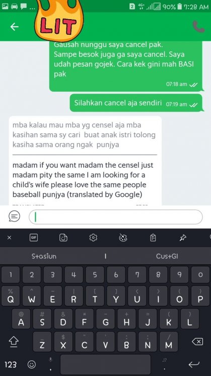 Kelakuan sopir ojol. (Twitter/@fikey_)