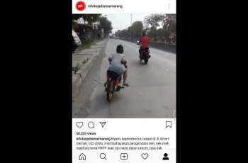 Kebanyakan Gaya, Bocah di Semarang Hampir Terlindas Mobil