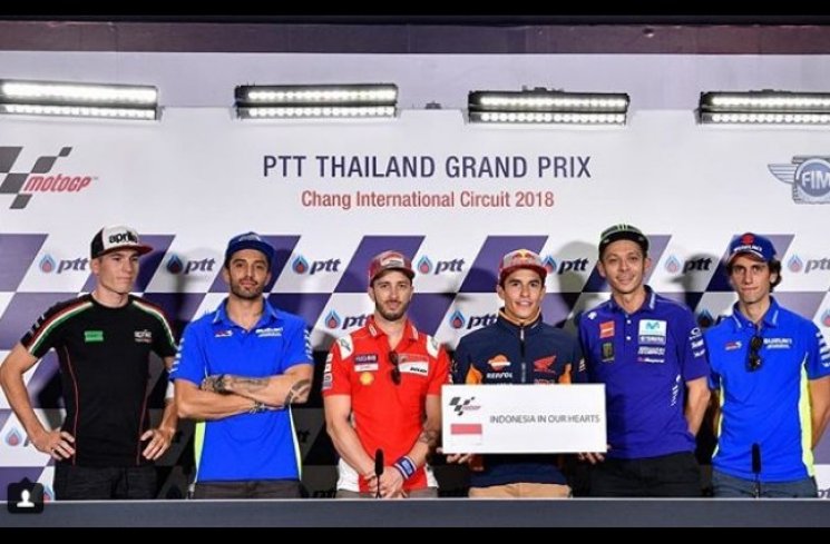 Para pembalap MotoGP memberikan dukungannya atas musibah yang terjadi di Sulteng. (Instagram/@MotoGP)