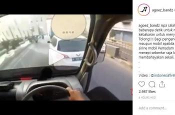 Tidak Diberi Jalan, Sopir Mobil Damkar Ini Emosi