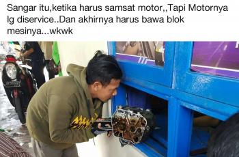 Pria Ini Cuma Bawa Mesin Motor Untuk Cek Fisik, Motornya Ke Mana ya?