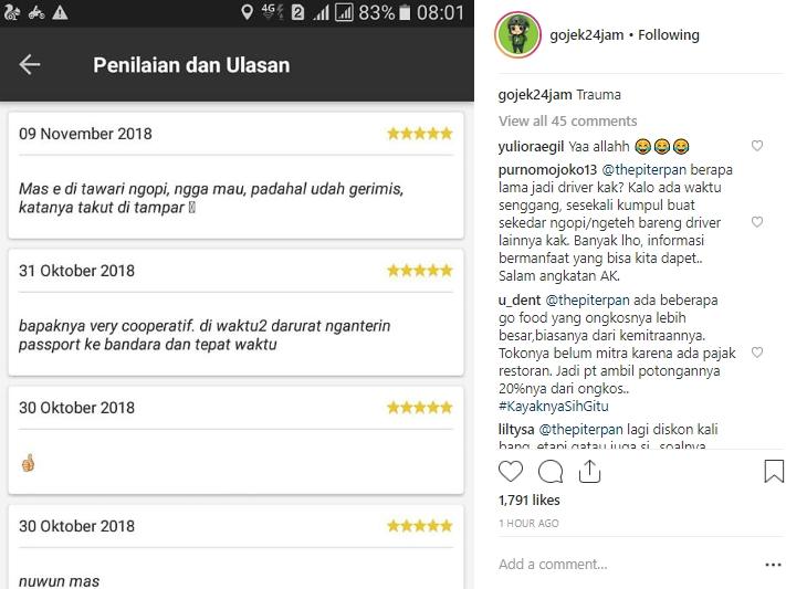 Sopir ojol trauma gara-gara kopi. (Instagram/@gojek24jam)