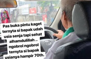 Usia Senja, Bapak Ini Rela Jadi Driver Taksi Online Demi Anaknya