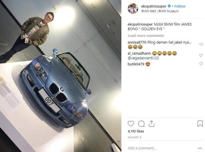 Gaya Eko Patrio dan tunggangan kece. (Instagram/@ekopatriosuper)