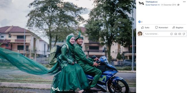 Foto pernikahan Atiqah dan Mohd Affandi. (Thehayat.co)