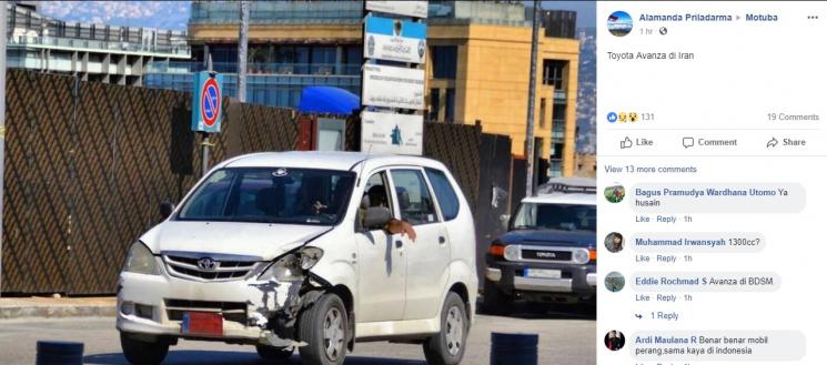Mobil Pejuang, Ini Bukti Ketangguhan Toyota Avanza Buatan Indonesia di Iran. (Facebook/Alamanda Priladarma)