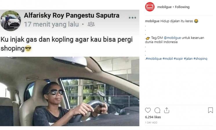 Guyonan gas dan kopling untuk shoping. (Instagram/@mobilgue)