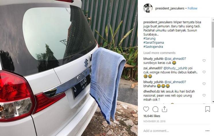 Sujiwo Tejo Ungkapkan Fungsi Lain dari Wiper Mobil, Kocak Pol. (Instagram/president_jancukers)