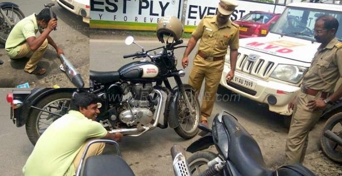 Polisi India hancurkan knalpot bising. (Rushlane)