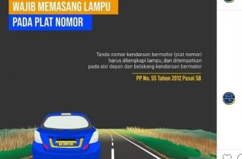 Belum Banyak yang Tahu, Pelat Nomor Kendaraan Wajib Pakai Lampu