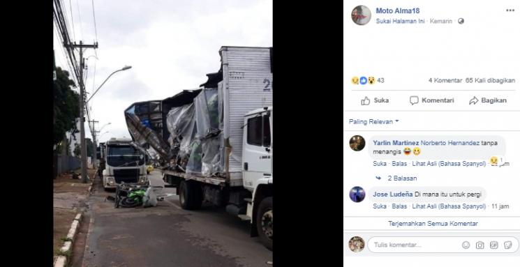 Motor baru Kawasaki jadi korban. (Facebook/Moto Alma18)