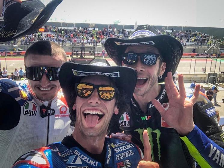 (Ki-Ka) Jack Miller, Alex Rins dan Valentino Rossi. (Instagram/motogp)