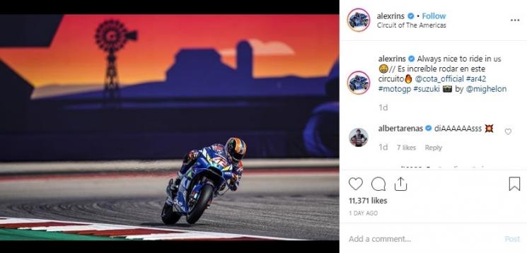 Alex Rins di Circuit of The Americas (COTA). (Instagram/alexrins)