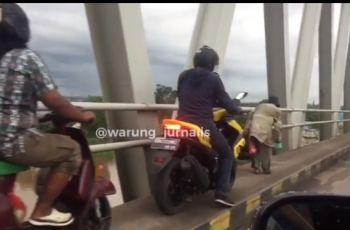 Rombongan Pemotor Kena Prank Kakek di Jembatan, Mirip Adegan di Mr Bean