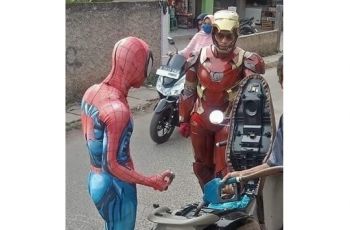Ramai Tagar Dirumahaja, Spiderman dan Ironman Siap Bantu Basmi Virus Corona