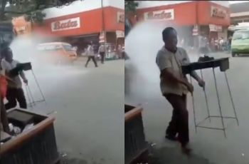 Viral Aksi Mobil Penyemprot Desinfektan di Pasar, Endingnya Tak Terduga