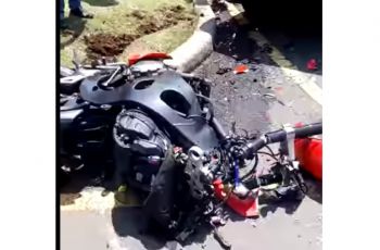 Viral Wujud Honda CBR1000RR Tak Karuan, Tabrak Ford Escape Jadi Sebabnya