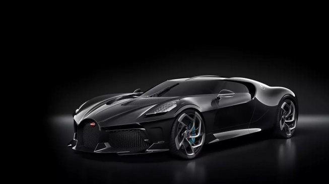 Bugatti La Voiture Noire, yang disebut sebagai mobil termahal di dunia, dipamerkan di pameran Geneva Motor Show 2019 di Swiss, pada Maret 2019. [Bugatti.com]