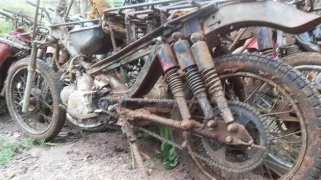Motor untuk mengangkat kayu gelondongan.(Facebook/)