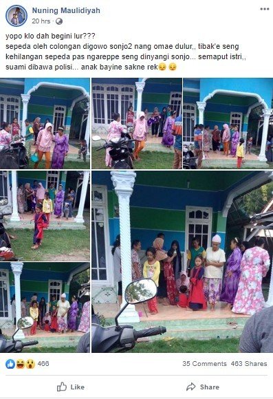 Pakai Motor Curian Saat Lebaran, Ketahuan Pemilik Asli Saat Silaturahmi. (Facebook/Nuning Maulidiyah)