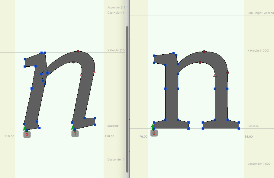 Amstelvar 字体的粗细轴示例。